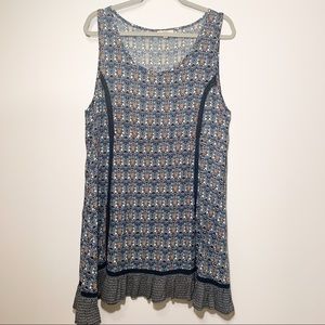 Kori America Navy Teal Pattern Dress